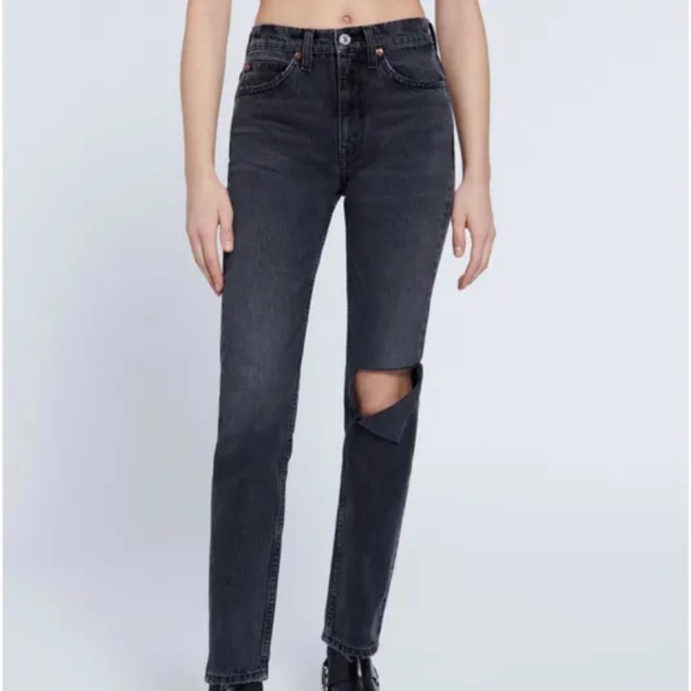 Re/done Black 70’s Straight Leg Jeans